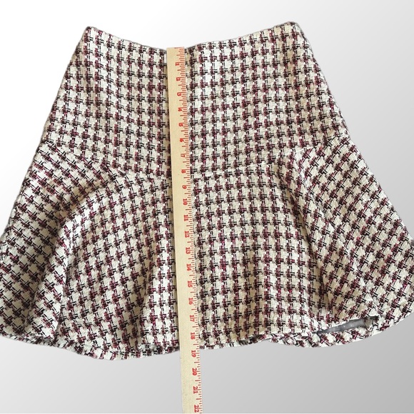 Anthropologie Maeve Bobbie Pink Plaid Flounced Mini Skirt in Size 6 - Picture 7 of 12